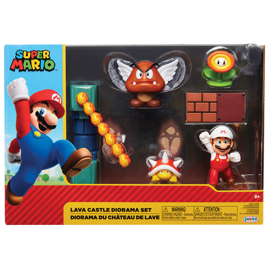 Juguete Nintendo Super Mario Set Diorama Castillo De Lava