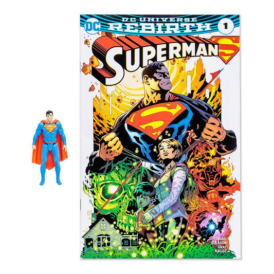 Figura Superman  con Comic 1 DC Universe Rebirth
