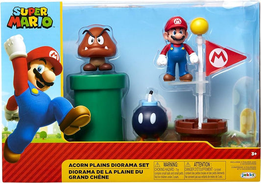 Juguete Nintendo Super Mario Acorn Plains 2.5” Figure Multipack Diorama Set con accessorios